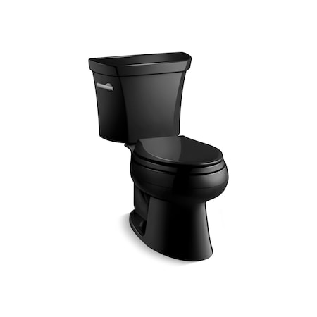 Kohler Elongated 1.28 GPF Toilet W/ Tank Cover Locks, 1.28 gpf, Black 3998-T-7
